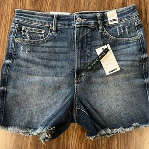 Judy Blue Dark Wash Distressed Denim Shorts